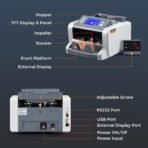 Bonvoisin Professioneller Geldzählmaschine, Zählen gemischter Stückelungen für 5 Währungen, Geldzähler mit 1CIS/UV/IR/MG-Fälschungserkennung, Touchscreen-Banknotenzähler, 1500 Banknoten/Minute