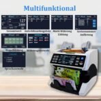 BEITZ BS-920A | Geldzählmaschine | Banknotenzähler mit Kundendisplay | EZB-getestet | 2CIS Technologie | 9-fache Falschgelderkennung | Offline & Anonym | Professioneller Wertzähler mit Kundenanzeige