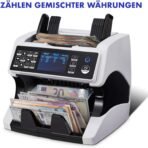 MV-500 Geldzählmaschine für gemischte Geldscheine & Falschgelddetektor | UV/MG/IR/DD/ 2CIS usw.| Exakt | EUR USD GBP SEK CHF usw. | Banknotenzähler | Geldzähler | Banknotenzählmaschine