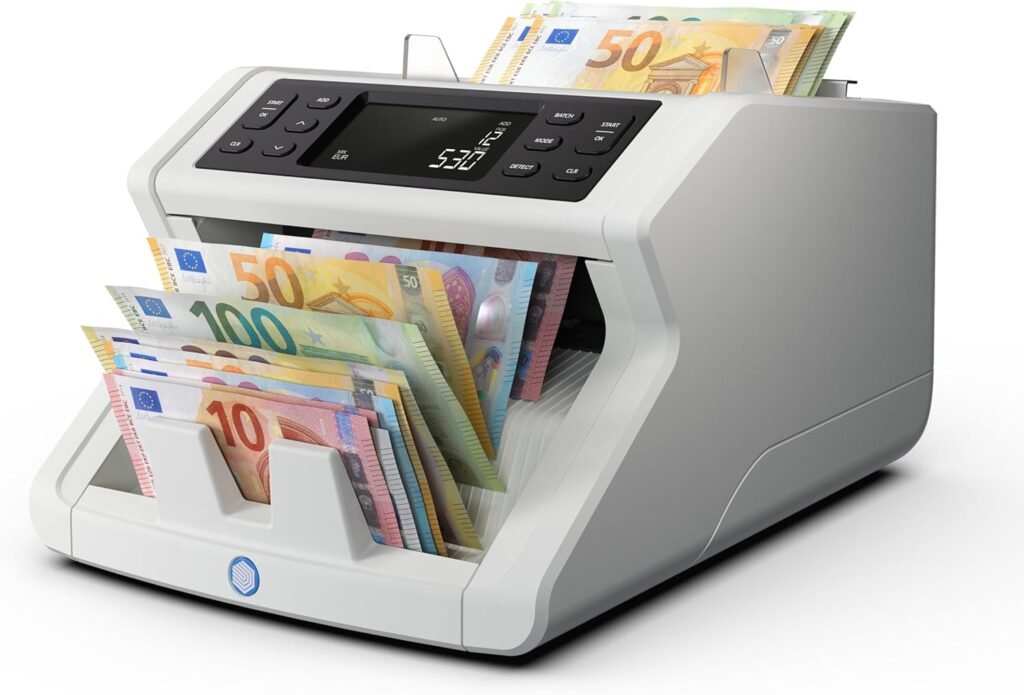 Safescan 2265 Geldzählmaschine, Wertzählung für gemischte EUR- und GBP-Banknoten - Banknotenzähler mit 5-facher Echtheitsprüfung - zählt sortierte Banknoten aller Währungen