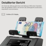 Safescan 6165 Geldzählmaschine, Wertzählung für Münzen und Banknoten - Münzzähler mit automatischer Münzrollenerkennung - Geldwaage für schnelles und einfaches Zählen von Kassenladen