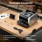 Bonvoisin Geldzählmaschine Scheine, Wertzählung für gemischte EUR-Banknoten mit UV/MG/IR-Falschgelderkennung, 1000 Stück/min, Professionell Banknotenzähler mit externem Display