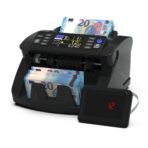 Detectalia V30 Banknotenzähler & Falschgelddetektor mit Dual CIS, 4,5” Touchscreen + Externes Display, Seriennummern-Lesung, Multiwährungs-Mischzählung, 1200 Scheine/Minute, USB
