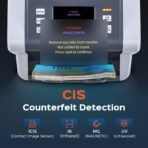 Bonvoisin Professioneller Geldzählmaschine, Zählen gemischter Stückelungen für 5 Währungen, Geldzähler mit 1CIS/UV/IR/MG-Fälschungserkennung, Touchscreen-Banknotenzähler, 1500 Banknoten/Minute