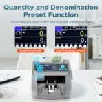 Bonvoisin Geldzählmaschine, Wertzählung, Euro UV/MG/IR/MT/DD Falschgelderkennung, Nennwertsortierung und Mischzählung, Additions- und Batch-Modus, 3 Displays, für Unternehmen, 1000 Scheine/Min (EU)