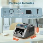 Bonvoisin Geldzählmaschine, Wertzählung, Euro UV/MG/IR/MT/DD Falschgelderkennung, Nennwertsortierung und Mischzählung, Additions- und Batch-Modus, 3 Displays, für Unternehmen, 1000 Scheine/Min (EU)