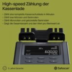 Safescan 6165 Geldzählmaschine, Wertzählung für Münzen und Banknoten - Münzzähler mit automatischer Münzrollenerkennung - Geldwaage für schnelles und einfaches Zählen von Kassenladen