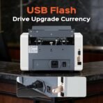 Bonvoisin Professioneller Geldzählmaschine, Zählen gemischter Stückelungen für 5 Währungen, Geldzähler mit 1CIS/UV/IR/MG-Fälschungserkennung, Touchscreen-Banknotenzähler, 1500 Banknoten/Minute