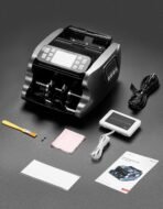 MUNBYN IMC22 Geldzählmaschine für gemischte Stückelungen, Dual-Display, CIS/UV/IR/MG Falschgelderkennung Geldscheinzähler für USD,EUR,GBP,MXN,CAD Ideal für Unternehmen, 2 Jahre Schutz Schwarz