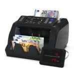 Detectalia V30 Banknotenzähler & Falschgelddetektor mit Dual CIS, 4,5” Touchscreen + Externes Display, Seriennummern-Lesung, Multiwährungs-Mischzählung, 1200 Scheine/Minute, USB