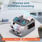 Bonvoisin Geldzählmaschine, Wertzählung, Euro UV/MG/IR/MT/DD Falschgelderkennung, Nennwertsortierung und Mischzählung, Additions- und Batch-Modus, 3 Displays, für Unternehmen, 1000 Scheine/Min (EU)