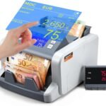 Bonvoisin Professioneller Geldzählmaschine, Zählen gemischter Stückelungen für 5 Währungen, Geldzähler mit 1CIS/UV/IR/MG-Fälschungserkennung, Touchscreen-Banknotenzähler, 1500 Banknoten/Minute
