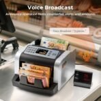 Bonvoisin Geldzählmaschine Scheine, Wertzählung für gemischte EUR-Banknoten mit UV/MG/IR-Falschgelderkennung, 1000 Stück/min, Professionell Banknotenzähler mit externem Display