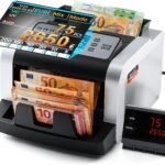 Bonvoisin Geldzählmaschine Scheine, Wertzählung für gemischte EUR-Banknoten mit UV/MG/IR-Falschgelderkennung, 1000 Stück/min, Professionell Banknotenzähler mit externem Display