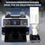 MV-500 Geldzählmaschine für gemischte Geldscheine & Falschgelddetektor | UV/MG/IR/DD/ 2CIS usw.| Exakt | EUR USD GBP SEK CHF usw. | Banknotenzähler | Geldzähler | Banknotenzählmaschine