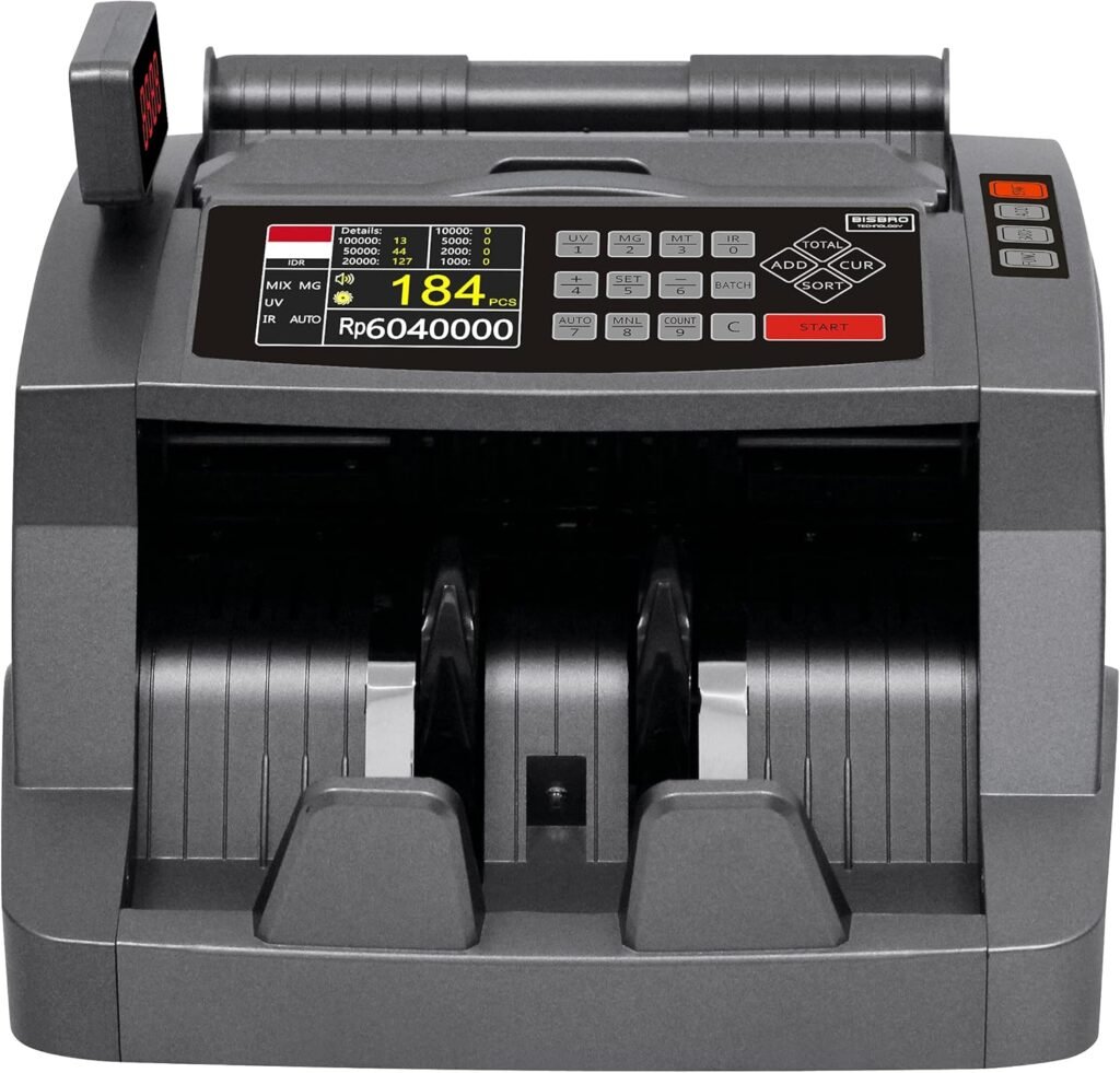 Geldzählmaschine VC-2200 | 3 Jahre Garantie | Versand & Support aus Deutschland | Für gemischte Euro-Scheine | Falschgeldprüfung UV IR MG | 1.000 Scheine/min