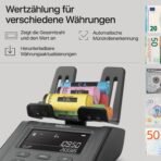 Safescan 6165 Geldzählmaschine, Wertzählung für Münzen und Banknoten - Münzzähler mit automatischer Münzrollenerkennung - Geldwaage für schnelles und einfaches Zählen von Kassenladen