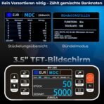 MV-300 Geldzählmaschine für gemischte Geldscheine | UV/MG/MT/IR/DD usw. | Sicher | Exakt | EUR USD GBP | Banknotenzähler | Geldzähler | Banknotenzählmaschine | Geldscheinzähler