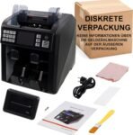 MV-600 Geldzählmaschine | Banknotensortierer für gemischte Geldscheine | UV/MG/IR/DD / 2CIS usw. | Exakt | EUR USD GBP SEK CHF usw. | Banknotenzähler | Geldzähler | Geldscheinzähler