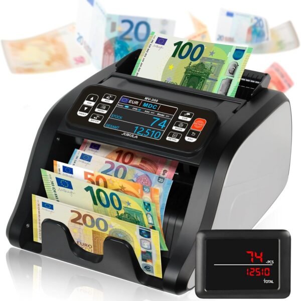 MV-300 Geldzählmaschine für gemischte Geldscheine | UV/MG/MT/IR/DD usw. | Sicher | Exakt | EUR USD GBP | Banknotenzähler | Geldzähler | Banknotenzählmaschine | Geldscheinzähler