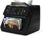 Detectalia V30 Banknotenzähler & Falschgelddetektor mit Dual CIS, 4,5” Touchscreen + Externes Display, Seriennummern-Lesung, Multiwährungs-Mischzählung, 1200 Scheine/Minute, USB