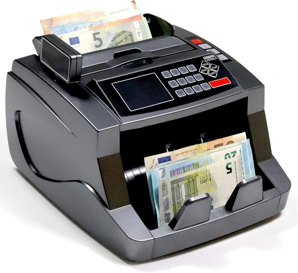 Geldzählmaschine VC-2200 | 3 Jahre Garantie | Versand & Support aus Deutschland | Für gemischte Euro-Scheine | Falschgeldprüfung UV IR MG | 1.000 Scheine/min