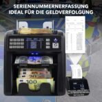 MV-600 Geldzählmaschine | Banknotensortierer für gemischte Geldscheine | UV/MG/IR/DD / 2CIS usw. | Exakt | EUR USD GBP SEK CHF usw. | Banknotenzähler | Geldzähler | Geldscheinzähler